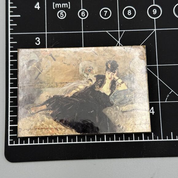 Vtg Manet Portrait Of Nina La Dame Aux Camelias Art Refrigerator Flat Magnet - Picture 1 of 5